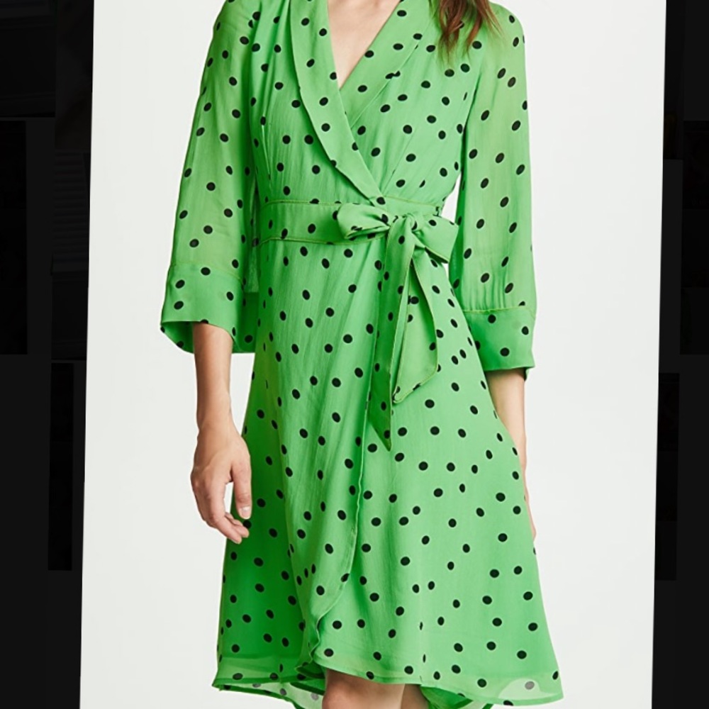 Green Polkadoted Ganni Dress